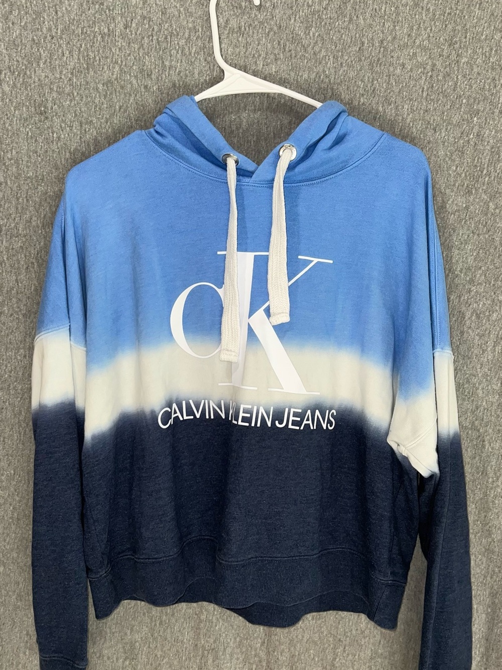 Calvin Klein Jeans Blue Ombre‎ Crewneck Hoodie with CK Logo